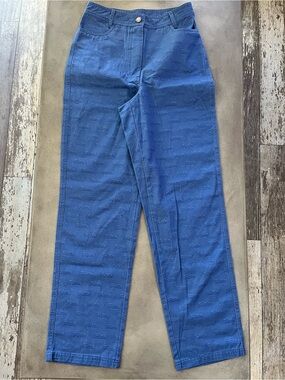 The Fifth Label Sequel Pants Blue All-Over Monogram Logo Stamp Denim Size 4